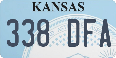 KS license plate 338DFA