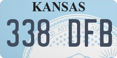 KS license plate 338DFB