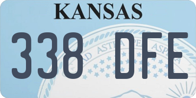KS license plate 338DFE