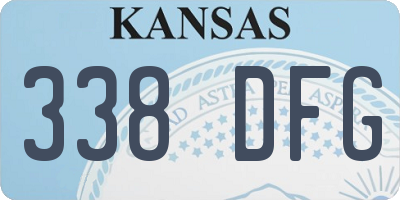 KS license plate 338DFG