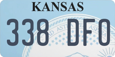 KS license plate 338DFO