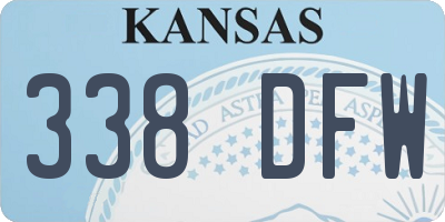 KS license plate 338DFW