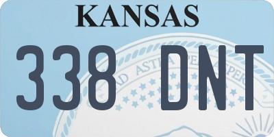 KS license plate 338DNT