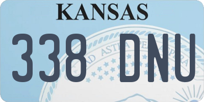 KS license plate 338DNU