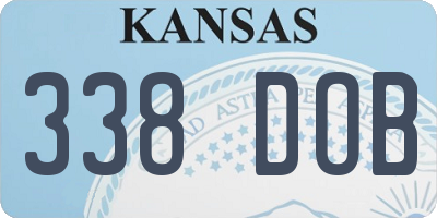 KS license plate 338DOB