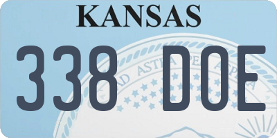 KS license plate 338DOE