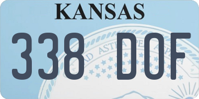 KS license plate 338DOF