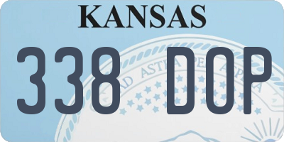 KS license plate 338DOP