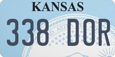 KS license plate 338DOR