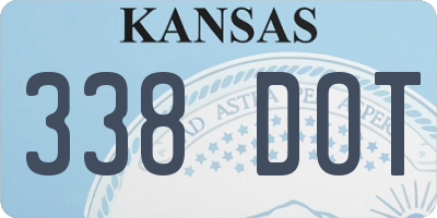 KS license plate 338DOT