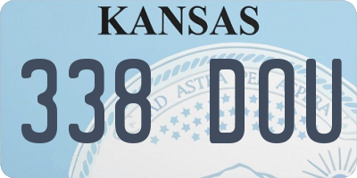 KS license plate 338DOU