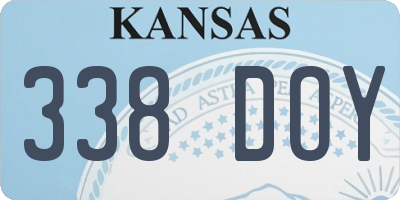 KS license plate 338DOY