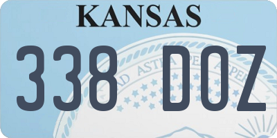 KS license plate 338DOZ