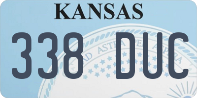 KS license plate 338DUC