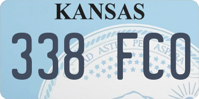KS license plate 338FCO