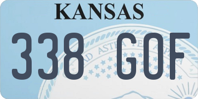 KS license plate 338GOF