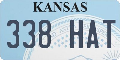 KS license plate 338HAT