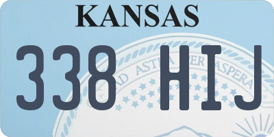 KS license plate 338HIJ
