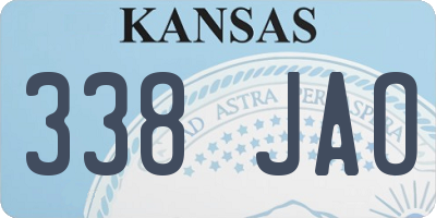 KS license plate 338JAO
