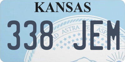 KS license plate 338JEM