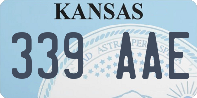 KS license plate 339AAE