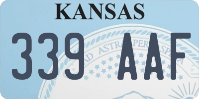 KS license plate 339AAF