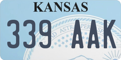 KS license plate 339AAK