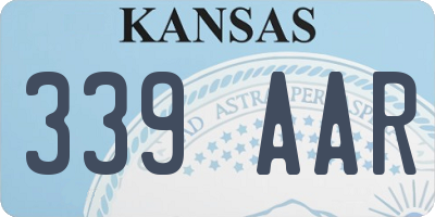 KS license plate 339AAR