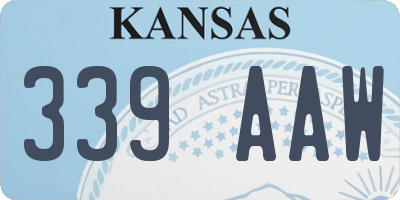 KS license plate 339AAW
