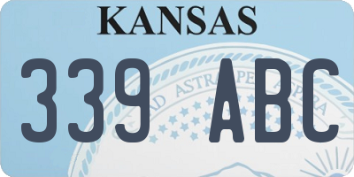 KS license plate 339ABC