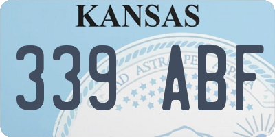 KS license plate 339ABF