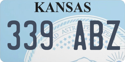 KS license plate 339ABZ