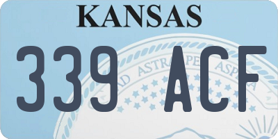 KS license plate 339ACF
