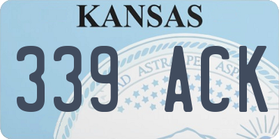 KS license plate 339ACK