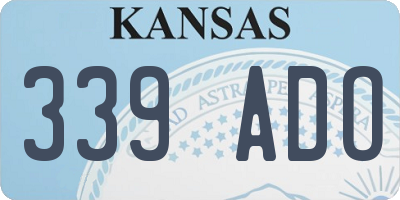 KS license plate 339ADO