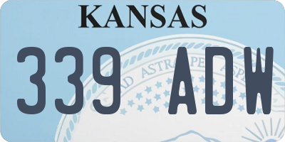KS license plate 339ADW