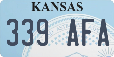 KS license plate 339AFA