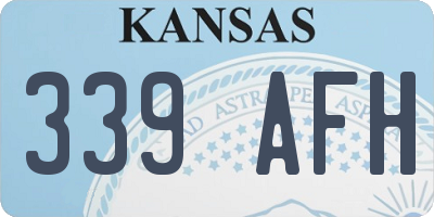 KS license plate 339AFH