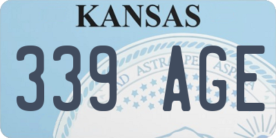KS license plate 339AGE