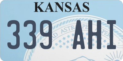 KS license plate 339AHI