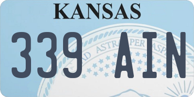 KS license plate 339AIN