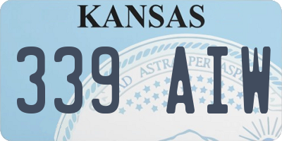 KS license plate 339AIW