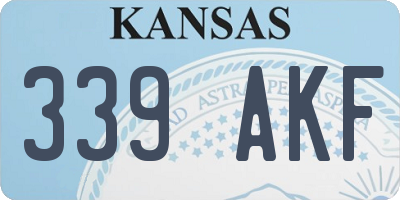 KS license plate 339AKF