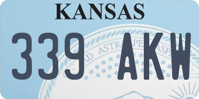 KS license plate 339AKW