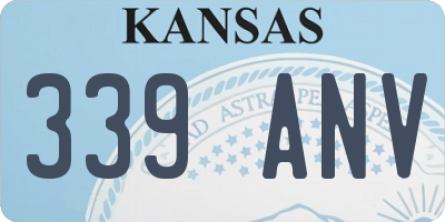 KS license plate 339ANV