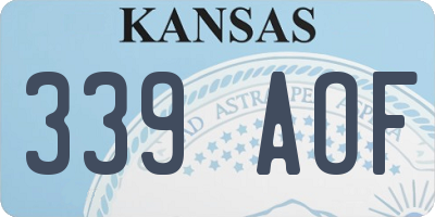 KS license plate 339AOF