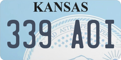 KS license plate 339AOI