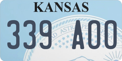 KS license plate 339AOO