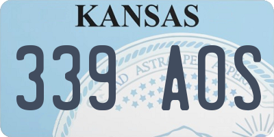 KS license plate 339AOS
