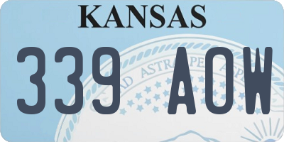 KS license plate 339AOW